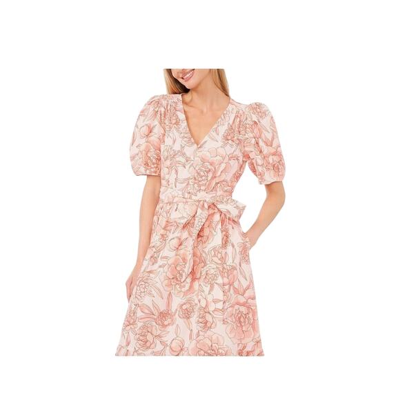 Cece Women’s Floral Maxi Dress Puffy Sleeves Size M MSRP $ 139 - Picture 1 of 7